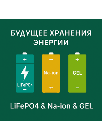 Будущее хранения энергии: Lifepo4 & Na-ion & GEL