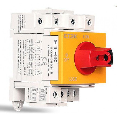 Выключатель нагрузки постоянного тока ETEK EKD6-DB32-4 4P 32A