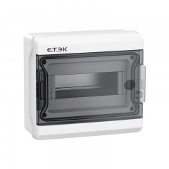 Бокс пластиковый ЩРН-ПГ ETEK EKDB10-9T 9-мод. IP65 218x200x103.5 с прозр. дверью