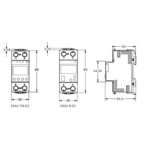 Умное реле контроля напряжения ETEK EKA1-TW-E3 WiFi 1P+N 63A