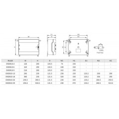 Бокс пластиковый ЩРН-ПГ ETEK EKDB10-13T 13-мод. IP65 296x230x121.5 с прозр. дверью
