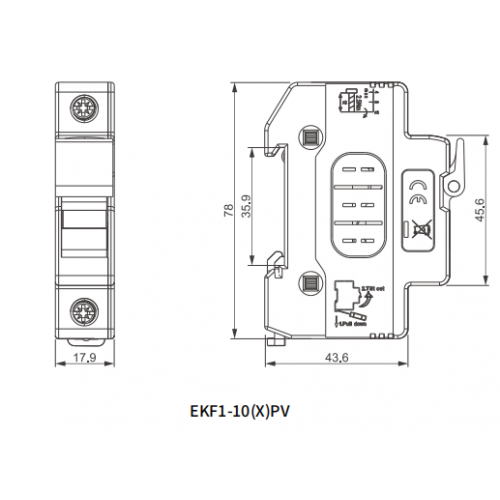 Держатель для предохранителей ETEK EKF1-10XPV-10 32А 1000VDC