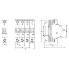 Автоматический выключатель постоянного тока ETEK EKM11-63DC 2P 10A 500VDC 6kA