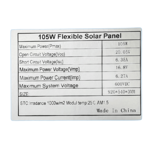Гибкая солнечная панель SHINE SOLAR SN-EH105W
